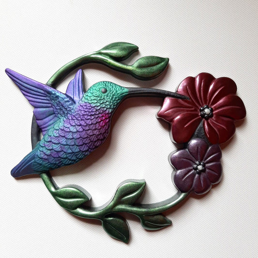 Hummingbird Floral Wall Decoration Resin Mold