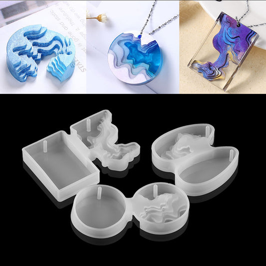 solacol Resin Molds Silicone Jewelry Silicone Resin Molds Resin Molds  Jewelry Crystal Silicone Mold Necklace Pendant Resin Jewelry Making Mould  Diy Craft Tool Jewelry Resin Molds Resin Mold Jewelry 